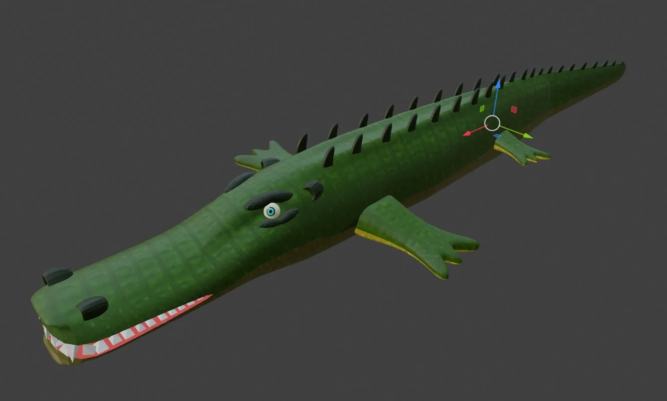 Crocodile. Modeled, textured and animated by Diego